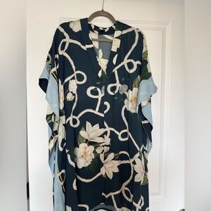 Floral Rope Print Kaftan Dress